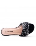 Slipper in mixed materials for women