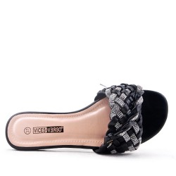 Slipper in mixed materials for women