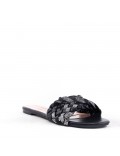 Slipper in mixed materials for women