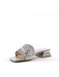 Mix-materials heeled sandal 