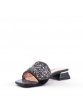 Mix-materials heeled sandal 