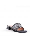 Mix-materials heeled sandal 