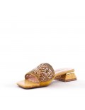 Mix-materials heeled sandal 