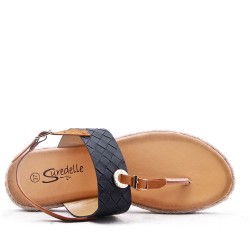 Sandal in mixed materials for women