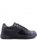 Women's faux leather lace up sneaker