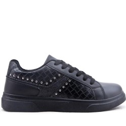 Women's faux leather lace up sneaker