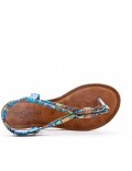 Sandal in mixed materials for women