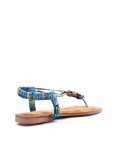 Sandal in mixed materials for women