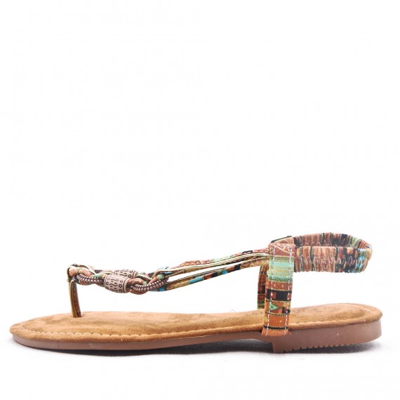 Sandal in mixed materials for women