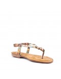 Sandal in mixed materials for women