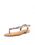 Sandal in mixed materials for women