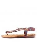 Sandal in mixed materials for women