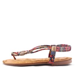 Sandal in mixed materials for women