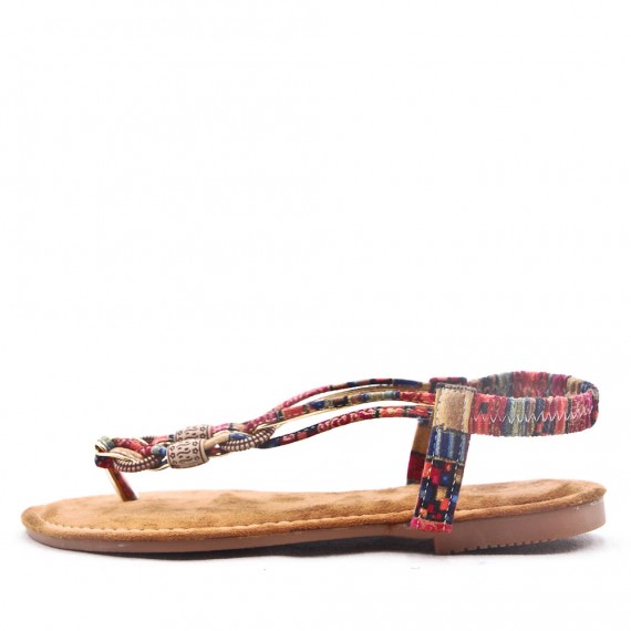 Sandal in mixed materials for women