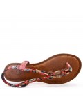 Sandal in mixed materials for women