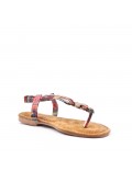 Sandal in mixed materials for women