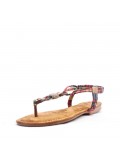 Sandal in mixed materials for women