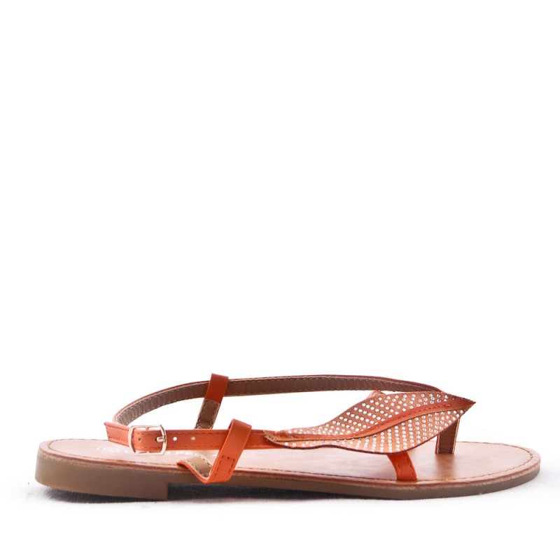 ZAPATOS AL POR MAYOR -Sandalia plana para mujer en piel