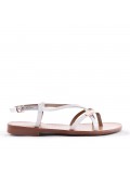 Flat sandals in faux leather for women