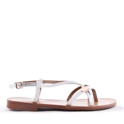 Sandale plat en simili cuir pour femme