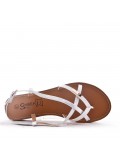 Flat sandals in faux leather for women