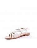 Flat sandals in faux leather for women