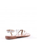 Flat sandals in faux leather for women