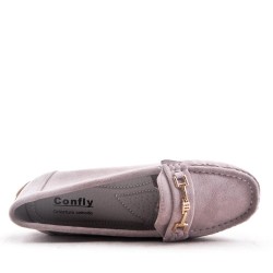 Women's mocassin in faux suede 