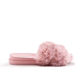 Slipper in mixed materials for women