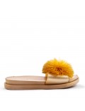 Slipper in mixed materials for women