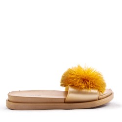 Slipper in mixed materials for women