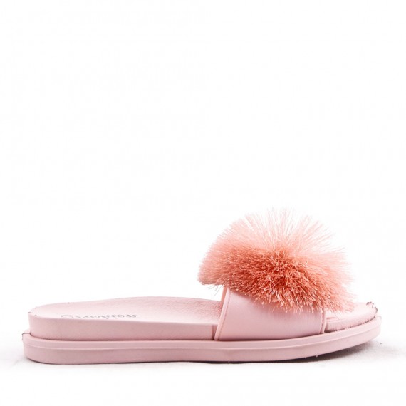 Slipper in mixed materials for women