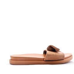 Slipper in mixed materials for women