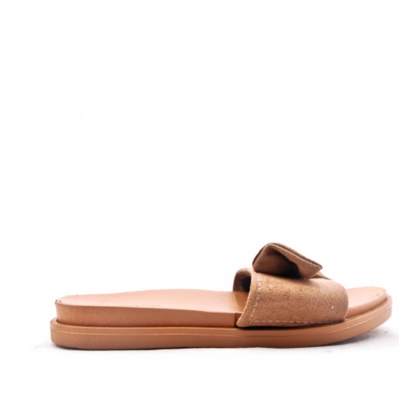 Slipper in mixed materials for women