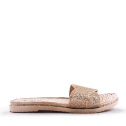 Slipper in mixed materials for women