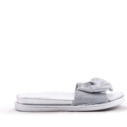 Slipper in mixed materials for women