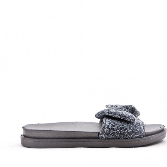 Slipper in mixed materials for women