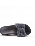 Slipper in mixed materials for women