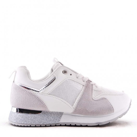 Mixed material sneaker for women