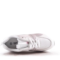 Mixed material sneaker for women