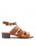 Faux suede heeled sandal for women