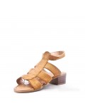 Faux suede heeled sandal for women