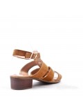 Faux suede heeled sandal for women