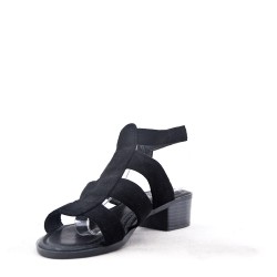 Faux suede heeled sandal for women