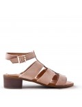 Faux suede heeled sandal for women