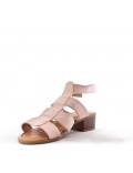 Faux suede heeled sandal for women