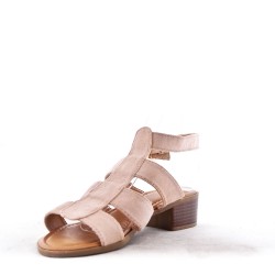 Faux suede heeled sandal for women