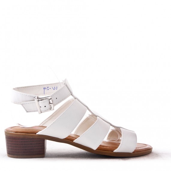 Faux leather heeled sandal