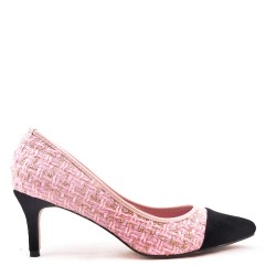 High-heeled pumps in a material mix for women