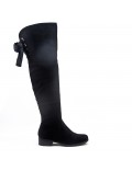 Lace-up suede black boot